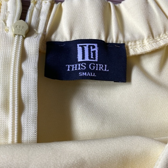 This Girl Fit and Flare dress Butter Yellow Tie Waist Size S Above knee Cocktail - Picture 5 of 14